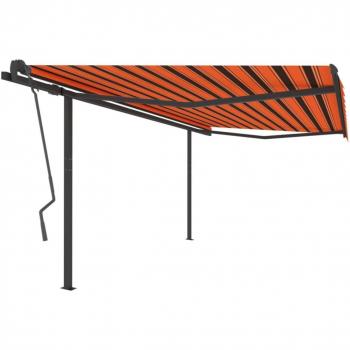 Auvent de jardin rétractable 4x3,5 m Orange marron