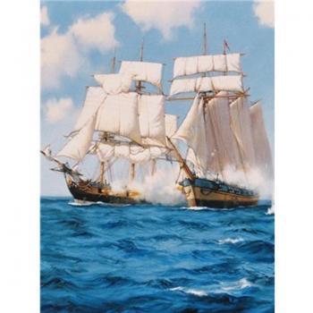 Arte da Parete: Barca a Vela Tramonto 5D in Punto Croce – 20x30 cm