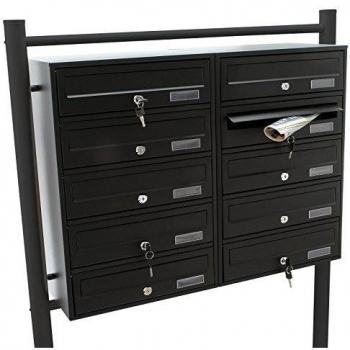 Cassetta Postale Condominiale Autoportante 10 Posti Nero Wiltec 270x898x1500mm