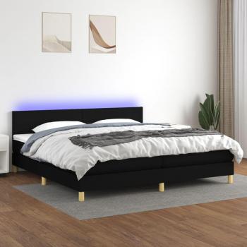 Cama box spring tela negra 200x200 cm