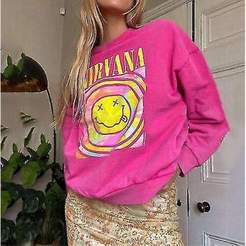Hoodie Rose Nirvana Smiley Crewneck