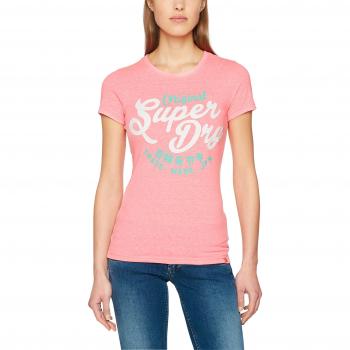 Superdry Damen T-Shirt New Original Entry Tee, Pink, Medium