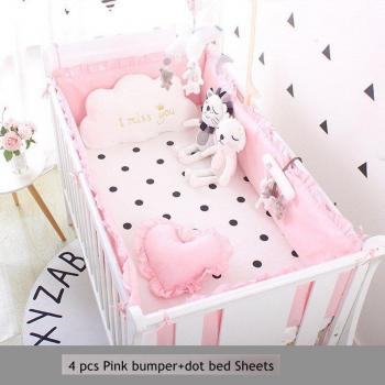 Newborn Crib Bumper Set with Ruffle Ends