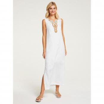 Weißes Leinenmaxikleid von HEINE