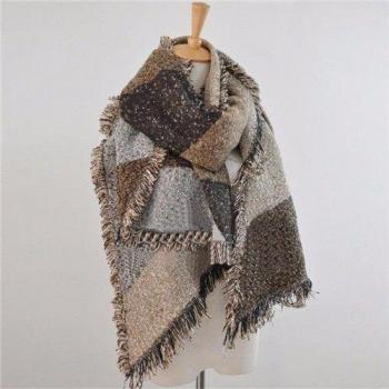 Warm Long Plaid Scarf for Women