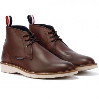 Bottes en cuir pour hommes Hampton Ben Sherman rouges