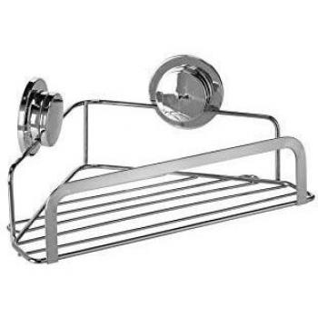 Croydex Stick-n-Lock Corner Basket Silver