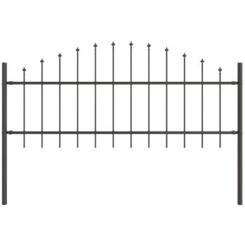 VidaXL Grey Spike Arch Fence Panels – 2 Units