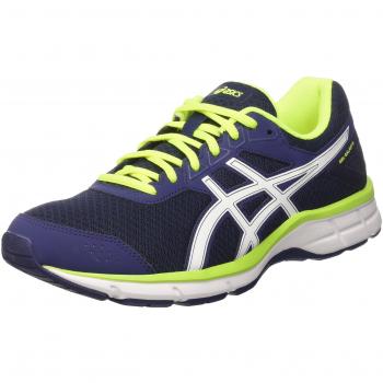 Asics Men's Gel-Galaxy 9 Sneakers, Indigo Blue/White/Safety Yellow, 8 UK