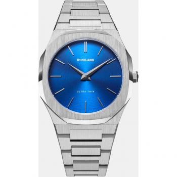 D1 Milano Ultra Thin 40mm Montre pour homme couleur bleu argent