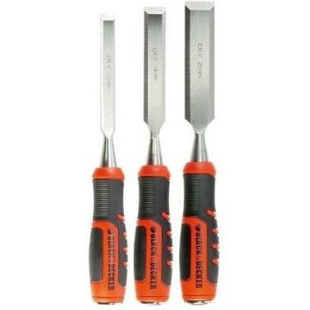 JUEGO 3 FORMONES BIMATERIAL 121825mm BDHT0 16147 BLACKDECKER HOJA DE ACERO AL CARBONO ENDURECIDO Y TEMPLADO HOJA DE SERIE 844