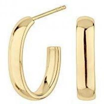 Pendientes de aro City de plata chapada en oro media caña con tubo oval ITEMPORALITY