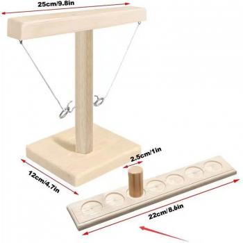 Barrel Hook Mania: Juego de Anillas de Madera