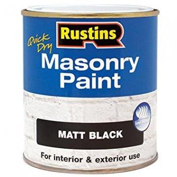 Rustins Quick Dry Masonry Paint Matt Black 250ml