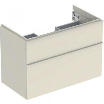 Geberit iCon Waschtisch-Unterschrank 88,8x61,5x47,6 cm, 2 Schubladen, sand hochglänzend/matt