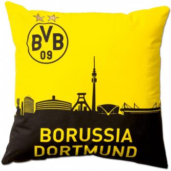 Borussia Dortmund BVB Kissen, Polyester, 40x40cm, Schwarz/Gelb
