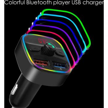 Cámara FM Bluetooth 5.0 con Luz RGB y Compatibilidad QC3.0 para Autos