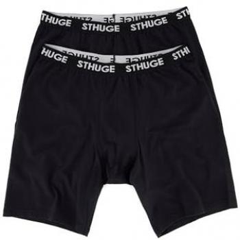 STHUGE Herren FLEXLASTIC® Longpant, schwarz, 2er Pack