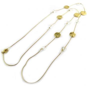Colar 'Scarlett' largo en dorado y blanco