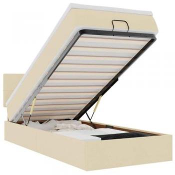 Ottoman Lit 90×200 cm Crème – Tissu Vidaxl