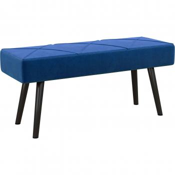 HOMCOM Taburete de Entrada con Pies de Acero 100x36x45 cm Azul Oscuro