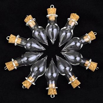 10pcs Miniature Glass Bottles with Cork for DIY Projects MS060