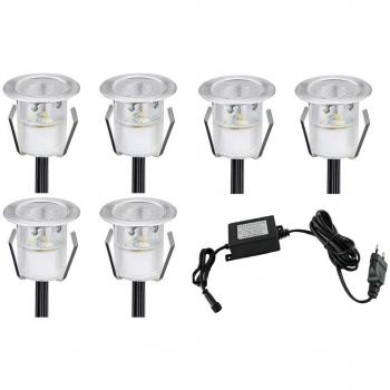 Outdoor-Einbaulampe Warmweiß – 6 Stück, wasserdicht, IP67