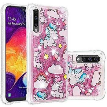Liquid Glitter TPU Cover für Samsung A50 von MTP – Einhorn