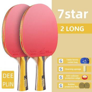 Ping‑Pong Elite 2‑Faces avec Manche Ergonomique