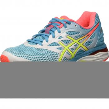 Asics Gel-Cumulus 18 Women's Running Shoes, White/Safety Yellow/Blue Atoll, 6.5 UK