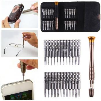 25-in-1 Multitool Screwdriver Set with Leather Case for iPhone and Watch Repair