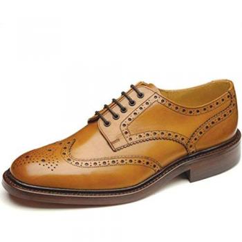 Loake Chester Dainite Standard Brogues in Tan leather, size 10.5