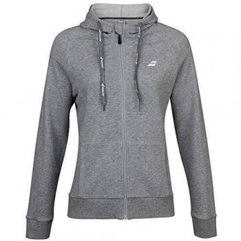 Babolat Women's Light Grey Exercise Hoodie with Zip Size L