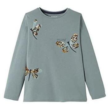 Girls’ Green Sequinned Tee, Dark Solid – 18M/2Y