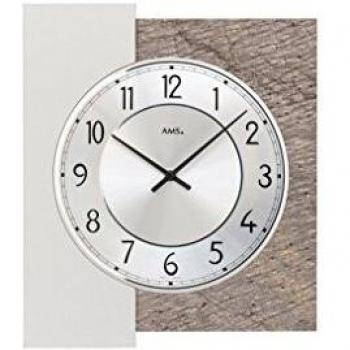 Wanduhr AMS W9580, braune Variante – 35 × 3 × 35 cm