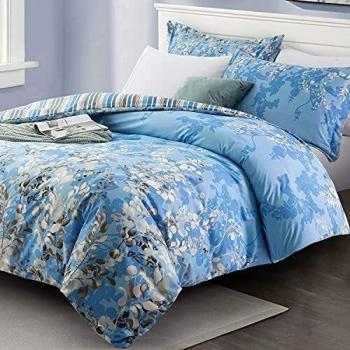 Imperial Rooms Soft Brushed Microfiber Duvet Set Single (Blue Blossom)