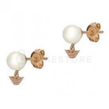 Boucles d'Oreilles Stud Perles Blanches Emporio Armani