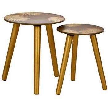 Set di 2 Tavolini Oro Impilabili 40x45 cm / 30x40 cm