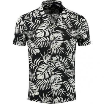 Key Largo Camicia Havanna Nero/Blanc