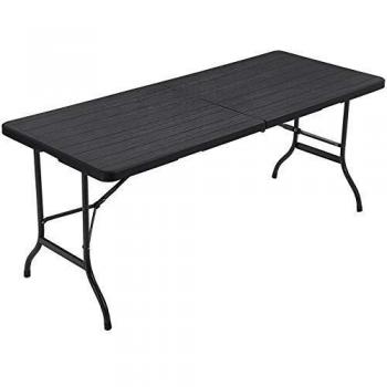 Table de jardin avec Surface en Plastique effet Grain de bois