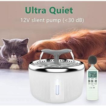 Stainless Steel Quiet Pet Water Station with Toys
