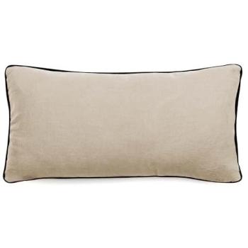 Housse de coussin PRELUDE en lin et coton lavé gris Ficelle 55x110 cm