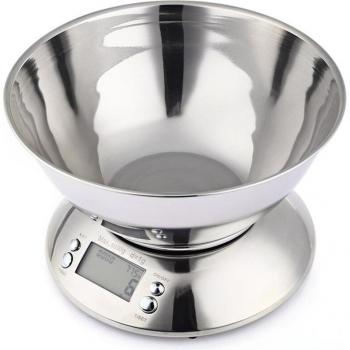 Balanza de Cocina Digital con Cuenco de Acero