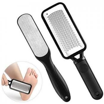 Wujun 2‑Part Foot File Pair – Stainless Steel Dual Side Skin Scraper
