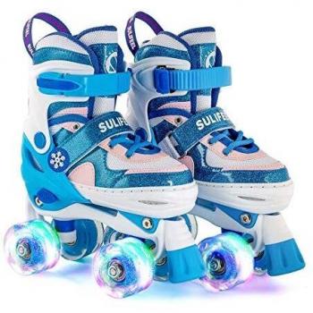 SULIFEEL 4 Size Adjustable Roller Skates for Kids