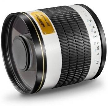 Walimex Pro 500mm 1:6,3 DSLR Spiegel-Teleobjektiv für Canon EF Objektivbajonett weiß