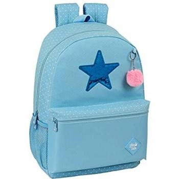 Mochila Escolar Glow Lab Azul Claro