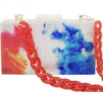 Acrylic Evening Handbag with Marble Design