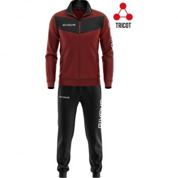 Givova Visa Trainingsanzug dunkelrot/schwarz 3XL