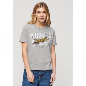 Superdry Reworked Classics Women's Relaxed Short Sleeve T-shirt Ash Grey Marl L